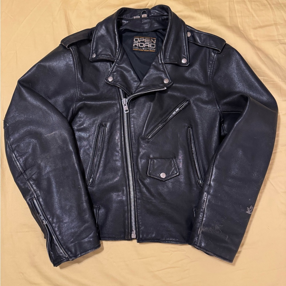 Open Road Collection Leather Motorcycle Jacket